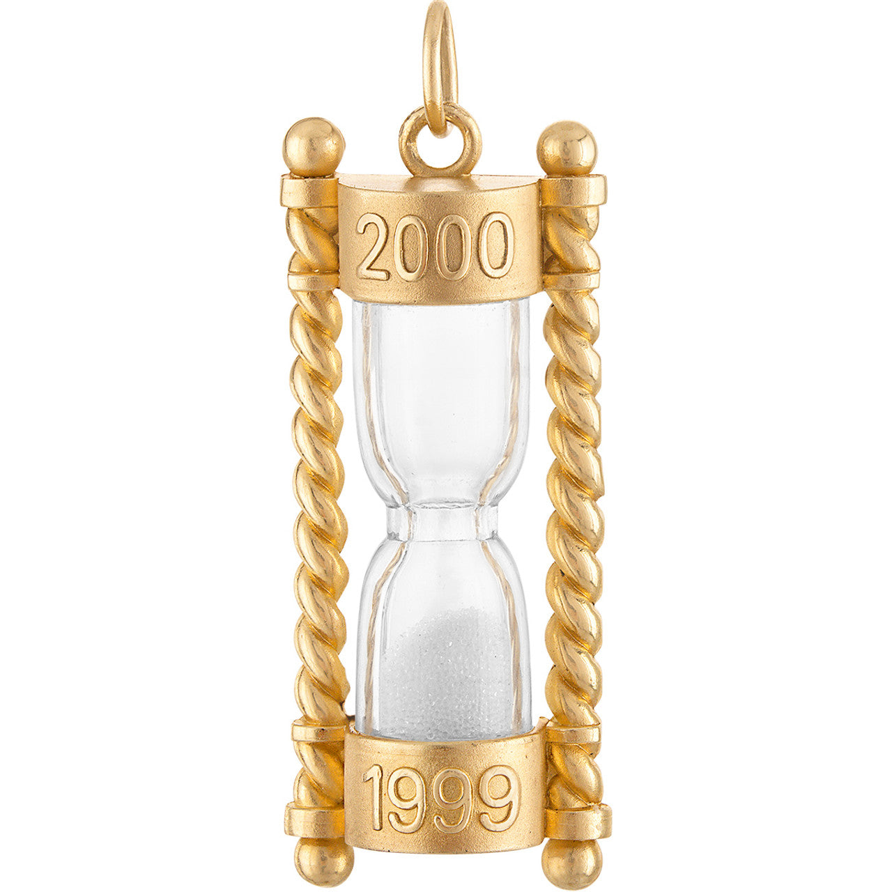 Vintage Millennium Hourglass 14K Gold Charm